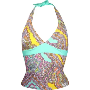 Dámské plavky Yellow Mandala plavkové tankini tílko XL žlutá