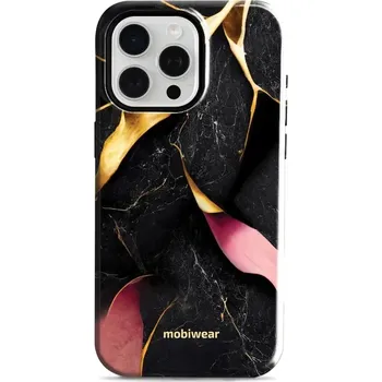 Pouzdro na mobilní telefon Odolný obal Mobiwear Elite Pro - Apple iPhone 15 Pro Max - EP35E Černý a zlatavý mramor (Odolné pouzdro, obal kryt Mobiwear Elite Pro - maximální ochrana mobilu, zesílené hrany, přesné výřezy, pohodlné držení, odolná grafika, kvalitní materiály)