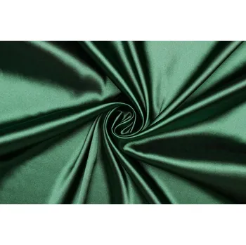 Satén elastický - Lahvově zelená