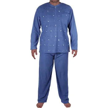 Pánské pyžamo VN LOT Michal froté pyžamo pánské V1512 světle modrá 5XL
