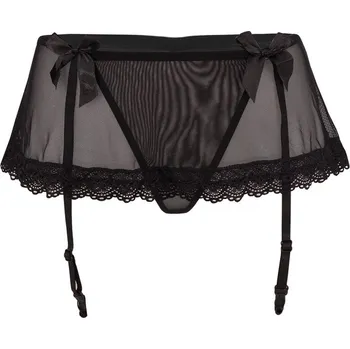 Kalhotky Ariana black sexy tanga s podvazkovým pásem 611 M černá