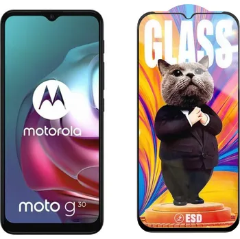 3D Ochranné tvrzené sklo na Motorola Moto G30 - Mr. Cat ESD