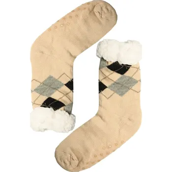 Pánské ponožky Teplé zimní ponožky kávové B01 42-44 světle béžová