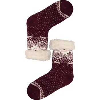 Pánské ponožky Lamb vínové hřejivé ponožky s beránkem 2138 37-39 vínová