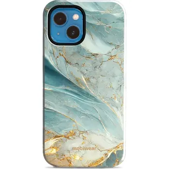 Pouzdro na mobilní telefon Odolný obal Mobiwear Elite Pro - Apple iPhone 13 Mini - EP34E Zelenkavý a zlatavý mramor (Odolné pouzdro, obal kryt Mobiwear Elite Pro - maximální ochrana mobilu, zesílené hrany, přesné výřezy, pohodlné držení, odolná grafika, kvalitní materiály)