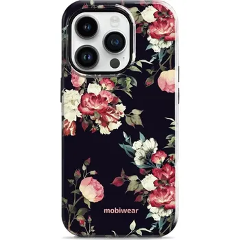 Pouzdro na mobilní telefon Odolný obal Mobiwear Elite Pro - Apple iPhone 14 Pro - ED11E Růže na černé (Odolné pouzdro, obal kryt Mobiwear Elite Pro - maximální ochrana mobilu, zesílené hrany, přesné výřezy, pohodlné držení, odolná grafika, kvalitní materiály)
