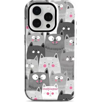 Pouzdro na mobilní telefon Odolný obal Mobiwear Elite Pro - Apple iPhone 15 Pro - E099E Kočičky (Odolné pouzdro, obal kryt Mobiwear Elite Pro - maximální ochrana mobilu, zesílené hrany, přesné výřezy, pohodlné držení, odolná grafika, kvalitní materiály)