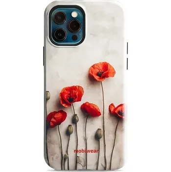 Pouzdro na mobilní telefon Odolný obal Mobiwear Elite Pro - Apple iPhone 12 / 12 Pro - EP42E Vlčí máky (Odolné pouzdro, obal kryt Mobiwear Elite Pro - maximální ochrana mobilu, zesílené hrany, přesné výřezy, pohodlné držení, odolná grafika, kvalitní materiály)