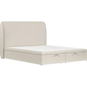 Postel Maison de Rêve Béžová čalouněná dvoulůžková postel NOHO 200 x 200 cm s úložným prostorem