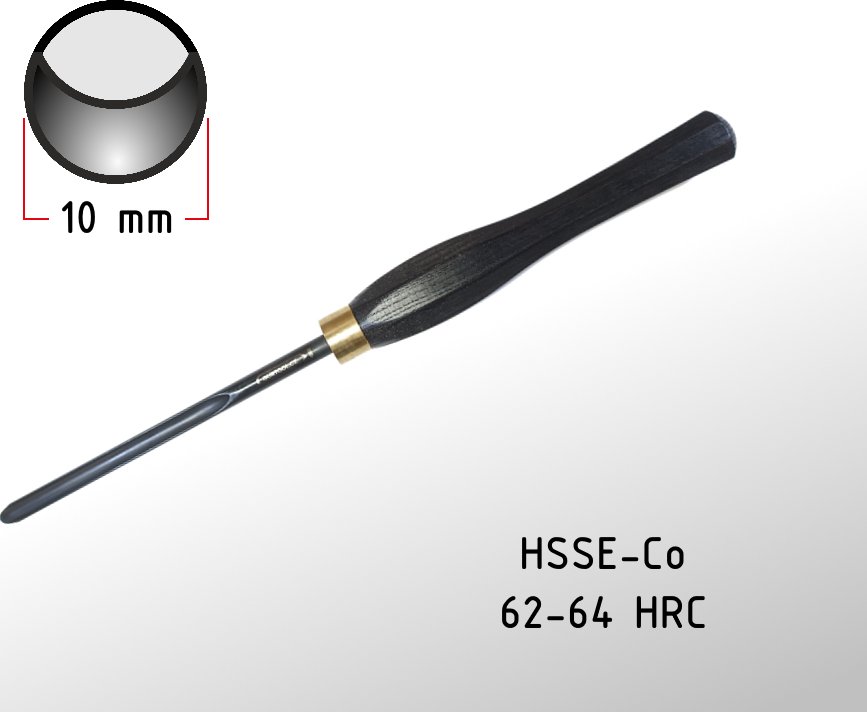 10mm vřetenový struh GURTOOL s rukojetí 10mm Spindle Gouge with Handle