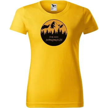 Dámské tričko DOBRÝ TRIKO Dámské tričko s potiskem Dobrodružství Barva: Žlutá, Velikost: L