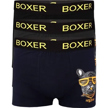 Boxerky Boxer pánské bavlněné boxerky potisk JM 629 3bal. XXL vícebarevná