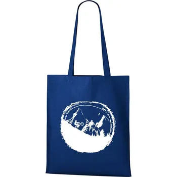 DOBRÝ TRIKO Bavlněná taška s potiskem Hory a kolo Barva: Královsky modrá