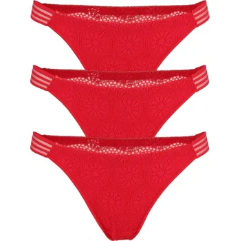 Kalhotky Erika červené kalhotky s pásky WNWC 82711- 3 bal XL červená