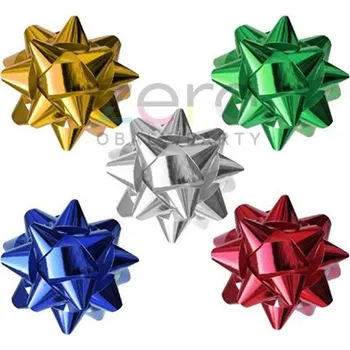 Stuha Hvězdička/rozeta 5 cm (20 ks) - mix hladké (kovové)
