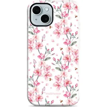 Pouzdro na mobilní telefon Odolný obal Mobiwear Elite Pro - Apple iPhone 14 - E124E Růžové květy (Odolné pouzdro, obal kryt Mobiwear Elite Pro - maximální ochrana mobilu, zesílené hrany, přesné výřezy, pohodlné držení, odolná grafika, kvalitní materiály)