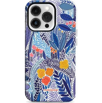 Pouzdro na mobilní telefon Odolný obal Mobiwear Elite Pro - Apple iPhone 13 Pro - EP03E Modrá květena (Odolné pouzdro, obal kryt Mobiwear Elite Pro - maximální ochrana mobilu, zesílené hrany, přesné výřezy, pohodlné držení, odolná grafika, kvalitní materiály)