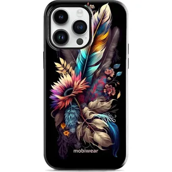 Pouzdro na mobilní telefon Odolný obal Mobiwear Elite Pro - Apple iPhone 14 Pro Max - E011E Kytice s pírkem (Odolné pouzdro, obal kryt Mobiwear Elite Pro - maximální ochrana mobilu, zesílené hrany, přesné výřezy, pohodlné držení, odolná grafika, kvalitní materiály)