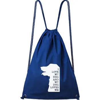 Sportovní batoh DOBRÝ TRIKO Bavlněný batoh I love my dog Barva: Královsky modrá