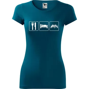 Dámské oblečení DOBRÝ TRIKO Dámské tričko Život v přírodě Velikost: L, Barva: Petrolejová