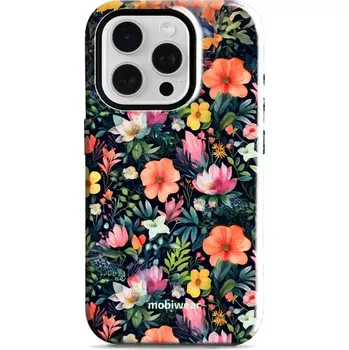 Pouzdro na mobilní telefon Odolný obal Mobiwear Elite Pro - Apple iPhone 15 Pro - EP48E Pestré kvítky (Odolné pouzdro, obal kryt Mobiwear Elite Pro - maximální ochrana mobilu, zesílené hrany, přesné výřezy, pohodlné držení, odolná grafika, kvalitní materiály)