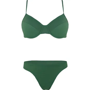 Dámské plavky Pestra dámské nevyztužené plavky L tmavě zelená
