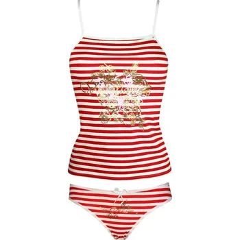 Kalhotky Royal - bavlněná košilka a kalhotky M červená