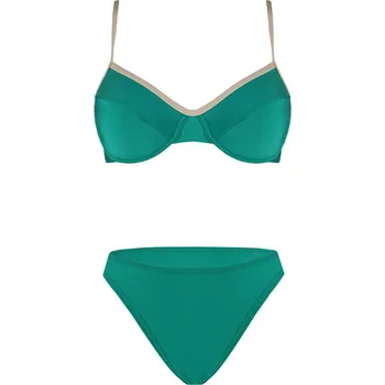 Dámské plavky Nina dámské nevyztužené plavky s kosticemi M petrolejová