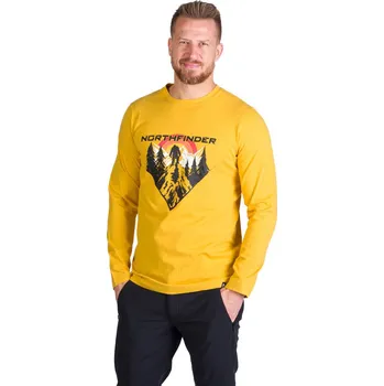 Northfinder Pánské turistické triko z organické bavlny CLAIR, žlutá, M