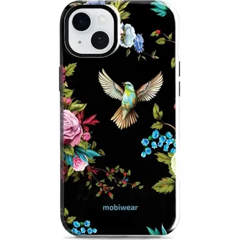 Pouzdro na mobilní telefon Odolný obal Mobiwear Elite Pro - Apple iPhone 15 Plus - ED09E Ptáček a květy (Odolné pouzdro, obal kryt Mobiwear Elite Pro - maximální ochrana mobilu, zesílené hrany, přesné výřezy, pohodlné držení, odolná grafika, kvalitní materiály)