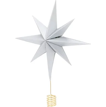 Vánoční dekorace Home Styling Collection Špička na vánoční stromeček hvězda z papíru 30 cm stříbrná