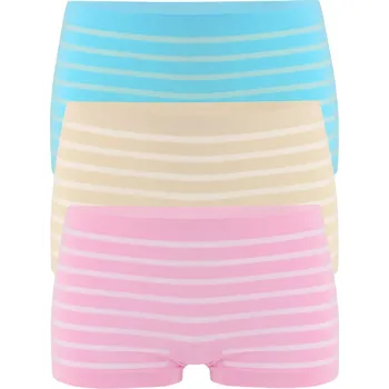 Kalhotky Dalma color pruhované kalhotky s nohavičkou 3369 - 3ks M vícebarevná