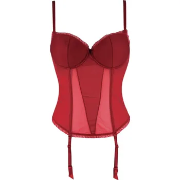 Podprsenka Denisa síťovaný korzet s výztuží S červená