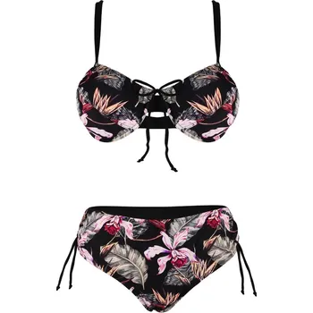 Dámské plavky Jennifer dámské dvoudílné plavky plus size S484-3 6XL černá