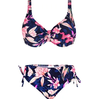 Dámské plavky Ivona Blue dvoudílné plavky vyztužené košíčky S1240 L tmavě modrá