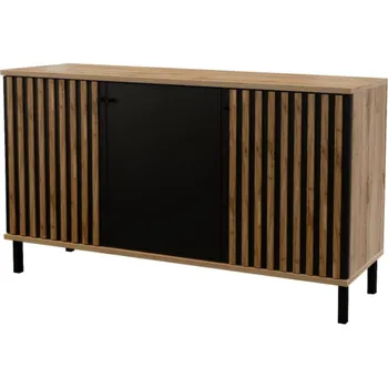 Komoda STO Komoda LONDON 3D, 150 cm Černá/Dub Votan