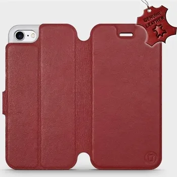 Pouzdro na mobilní telefon Knížkové kožené flip pouzdro Mobiwear - Apple iPhone 8 - Tmavě červené - L_DRS - VÝPRODEJ (Luxusní flipový kryt, obal, pouzdro Mobiwear na mobilní telefon Apple iPhone 8 - Tmavě červené - kožené - L_DRS Dark Red Leather 5903226515981)