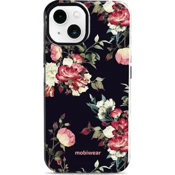 Pouzdro na mobilní telefon Odolný obal Mobiwear Elite Pro - Apple iPhone 13 - ED11E Růže na černé (Odolné pouzdro, obal kryt Mobiwear Elite Pro - maximální ochrana mobilu, zesílené hrany, přesné výřezy, pohodlné držení, odolná grafika, kvalitní materiály)