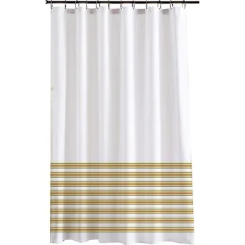 Sprchový závěs DURAMAT Koupelnový závěs dekor CY-K1505, 180 x 200 cm, textilní, bílý/pruhy