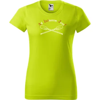 Dámské oblečení DOBRÝ TRIKO Dámské tričko na vodu s potiskem AHOJ Barva: Limetková, Velikost: L