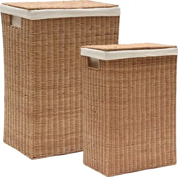 Koš na prádlo Set dvou ratanových košů na prádlo Kave Home Indali