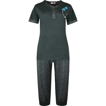 Dámské pyžamo Patricie dámské 3/4 pyžamo s krátkým rukávem 2310 3XL tmavě zelená