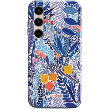 Pouzdro na mobilní telefon Odolný obal Mobiwear Elite Pro - Samsung Galaxy S24 - EP03E Modrá květena (Odolné pouzdro, obal kryt Mobiwear Elite Pro - maximální ochrana mobilu, zesílené hrany, přesné výřezy, pohodlné držení, odolná grafika, kvalitní materiály)