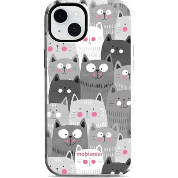 Pouzdro na mobilní telefon Odolný obal Mobiwear Elite Pro - Apple iPhone 15 Plus - E099E Kočičky (Odolné pouzdro, obal kryt Mobiwear Elite Pro - maximální ochrana mobilu, zesílené hrany, přesné výřezy, pohodlné držení, odolná grafika, kvalitní materiály)
