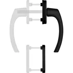 Balkonové 1/2 dveřní kování BLAUGELB FGS 1758, vnitřní klika s rozetou, černá matná