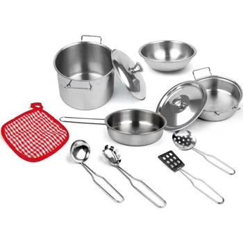 Dětská kuchyňka Sada dětského kovového nádobí 11 ks