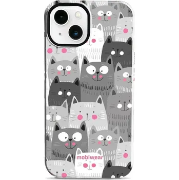Pouzdro na mobilní telefon Odolný obal Mobiwear Elite Pro - Apple iPhone 13 - E099E Kočičky (Odolné pouzdro, obal kryt Mobiwear Elite Pro - maximální ochrana mobilu, zesílené hrany, přesné výřezy, pohodlné držení, odolná grafika, kvalitní materiály)