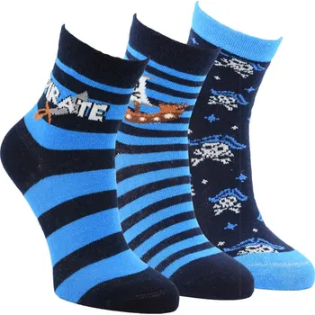 Dětské barevné bavlněné vzorované ponožky piráti RS 31-34 mix - CHLAPEC