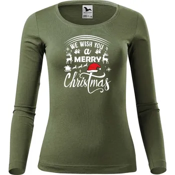 DOBRÝ TRIKO Dámské bavlněné triko We wish you Velikost: M, Barva: Khaki