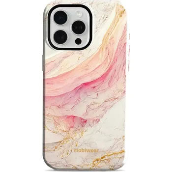 Pouzdro na mobilní telefon Odolný obal Mobiwear Elite Pro - Apple iPhone 15 Pro Max - EP32E Růžový a zlatavý mramor (Odolné pouzdro, obal kryt Mobiwear Elite Pro - maximální ochrana mobilu, zesílené hrany, přesné výřezy, pohodlné držení, odolná grafika, kvalitní materiály)